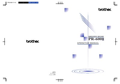 Brother PR-600 II Embroidery Machine Operation Manual - cover page