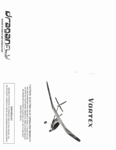 Innovations VORTEX RC Airplane User Manual - cover page