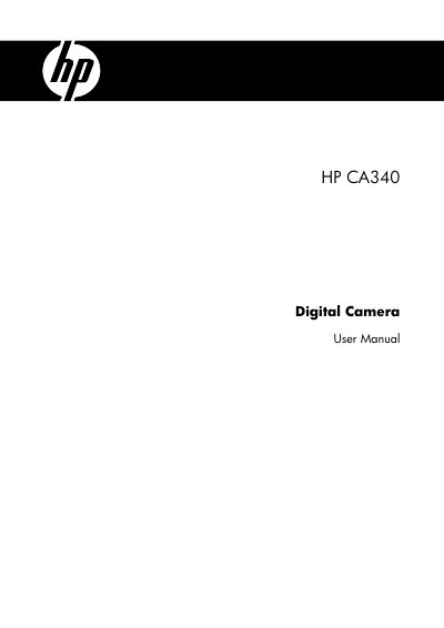 HP CA340 Digital Camera User Manual - cover page