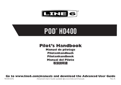 Line 6 POD HD400 User Manual - cover page