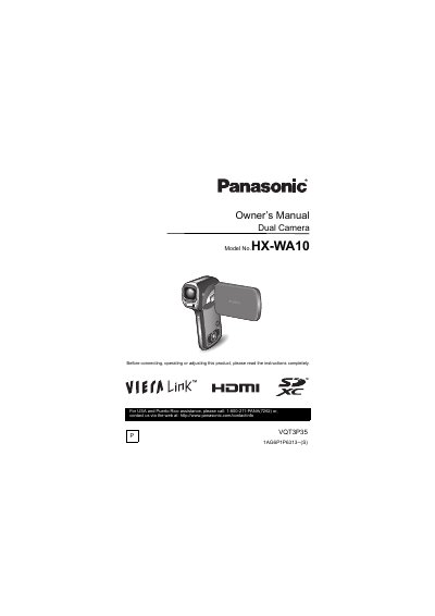 Panasonic HX-WA10-MUL Manual - cover page