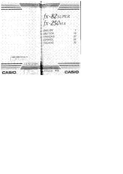 Casio fx-82SUPER/250HA User Manual - cover page