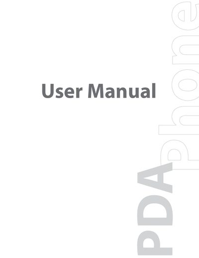 HTC PDA Phone User Manual - cover page