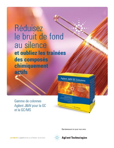 Agilent J&W Ultra Inert GC Column Product Leaflet - cover page