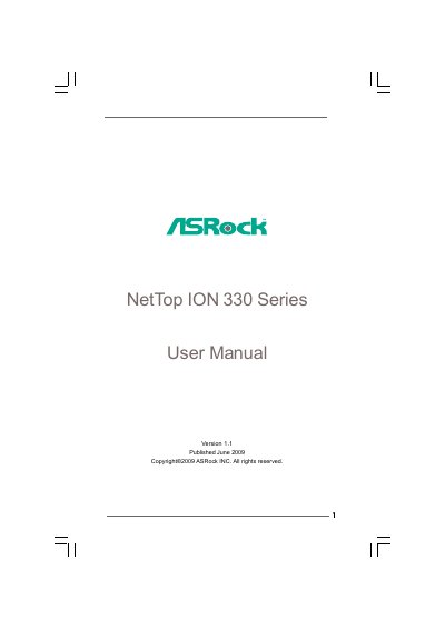 ASRock ION 330 Series User Manual - cover page