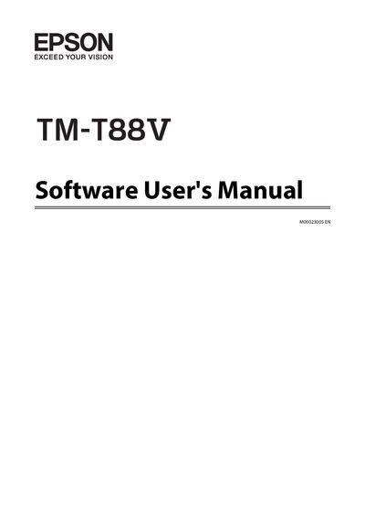 Epson TM‑T88V Software Installer User Manual - cover page