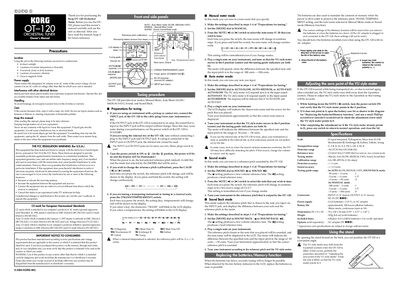 Korg OT-120 Orchestral Tuner User Manual - cover page