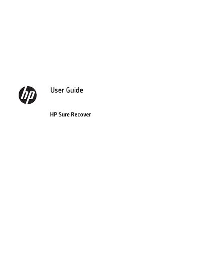 HP Sure Recover User Guide - cover page