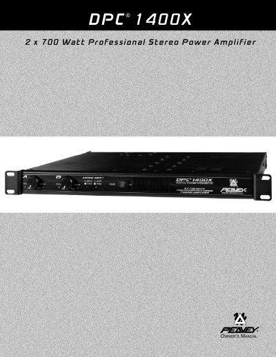 Peavey DPC 1400X Power Amplifier User Manual - cover page