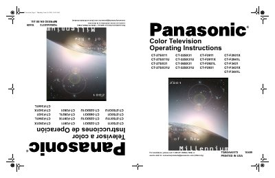 Panasonic CT-27SX11 CT-27SX11U CT-27SX31 CT-27SX31U CT-32SX31 CT-32SX31U CT-36SX31 CT-32SX31U CT-F2911 CT-F2911X CT-F2921L CT-F2931 CT-F2931X CT-F2941L CT-F3431 CT-F3431X CT-F3441L Manual - cover page