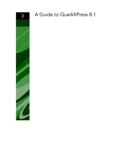 Quark QuarkXPress 8.1 User Guide