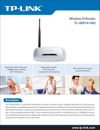 TP-Link TL-WR741ND Wireless N Router User Guide