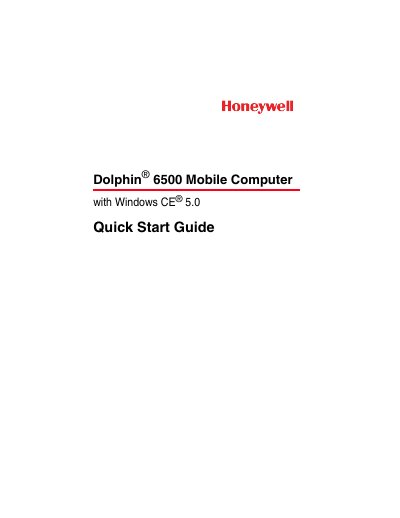 Honeywell Dolphin 6500 Mobile Computer Quick Start Guide