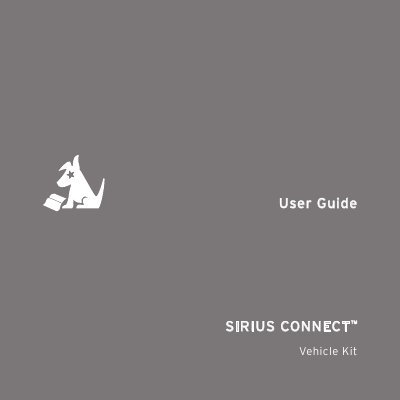 Sirius SCVDOC1 Vehicle Docking Kit User Guide - cover page