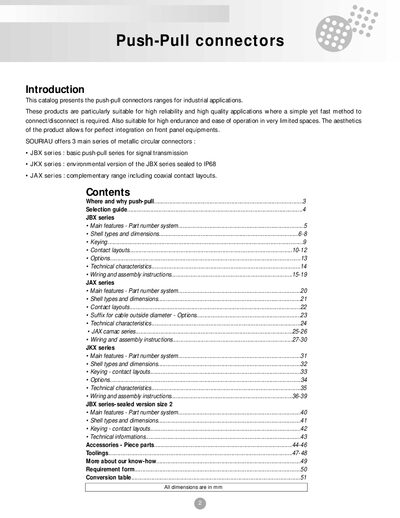 SOURIAU JBX/JKX/JAX Push-Pull Connectors Catalog - cover page