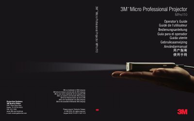 3M MPro110 Micro Professional Projector Operator's Guide - cover page