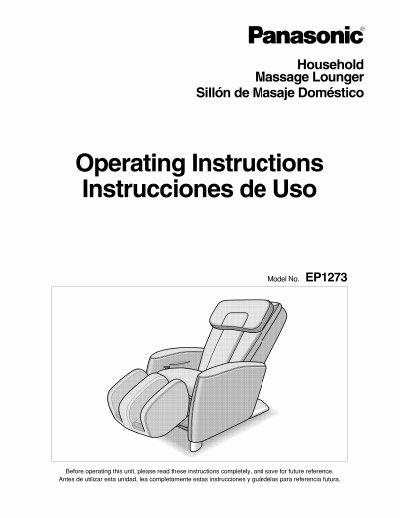 Panasonic EP1273-SPA Manual - cover page