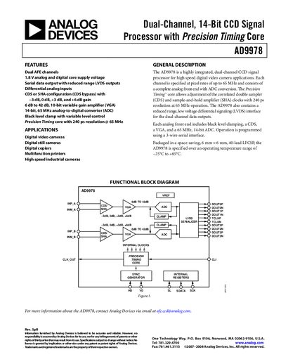 Analog Devices AD9978 Product Handbook