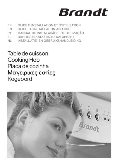 Brandt Cooking Hob Installation and User Guide - cover page