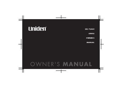 Uniden EXI7246/EXI7246C Cordless Telephone User Manual - cover page