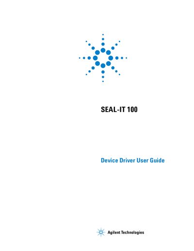 Agilent SEAL-IT 100 Device Driver User Guide - cover page