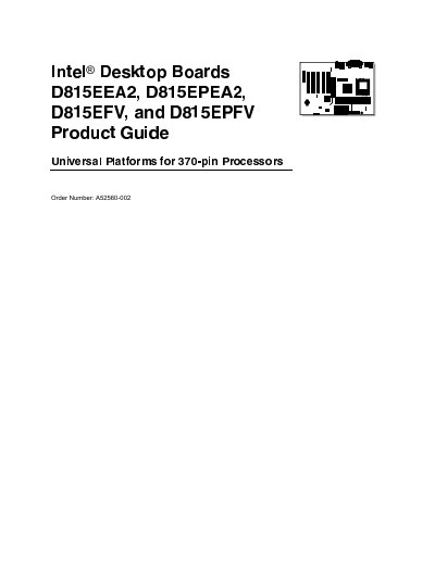 Intel D815EEA2/D815EPEA2/D815EFV/D815EPFV Desktop Board Product Guide