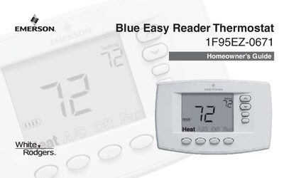 Emerson Blue Easy Reader Thermostat 1F95EZ-0671 Homeowner’s Guide - cover page