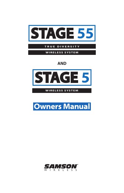 Samson Stage 55/5 Series Wireless System User Manual - cover page