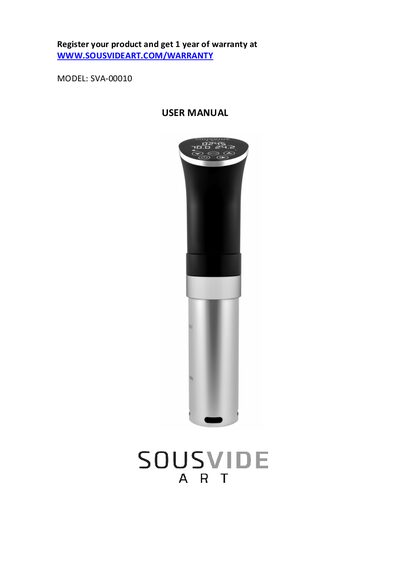 SousVideArt SVA-00010 User Manual - cover page