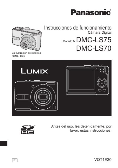 Panasonic DMC-LS75 DMC-LS70 Digital Camera User Manual - cover page