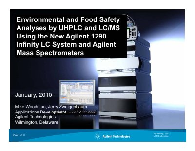 Agilent 1290 Infinity LC System Environmental and Food Safety Analyses Seminar - cover page