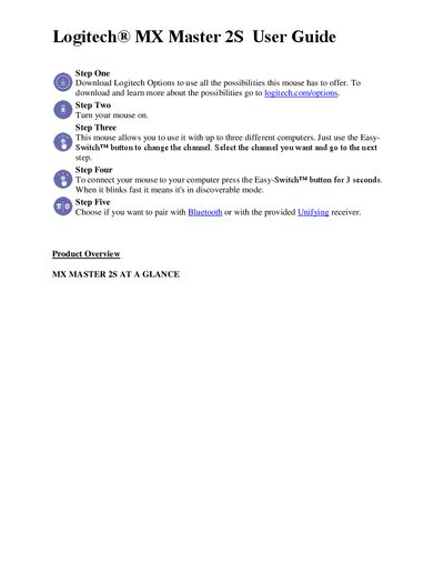 Logitech MX Master 2S Mouse User Guide - cover page