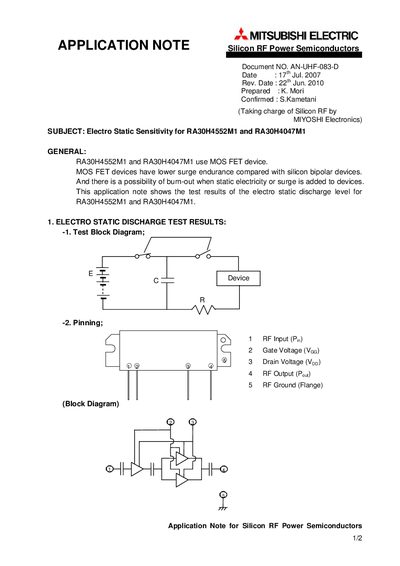 MITSUBISHI ELECTRIC AN-UHF-083-D Manual - cover page