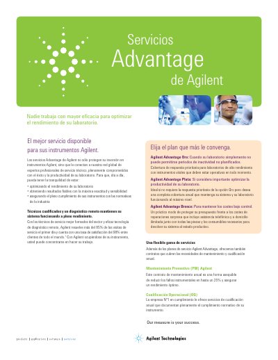 Agilent Spanish version-Agilent Advantage Services-5989-7986ES Manual - cover page