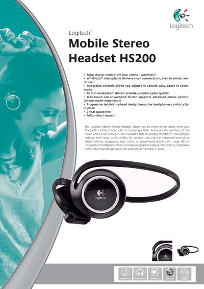 Logitech HS200 Headset User Manual - cover page