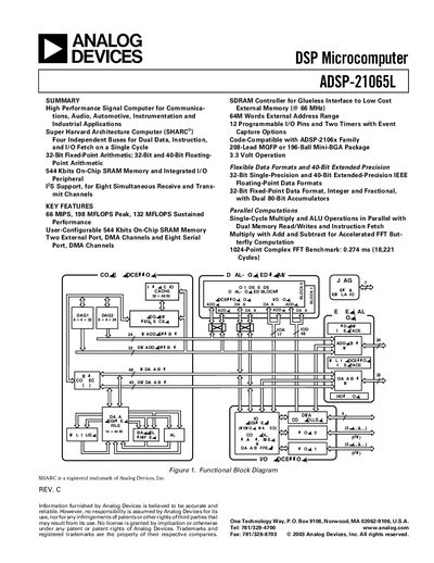 Analog Devices ADSP-21065L DSP Microcomputer User Manual - cover page