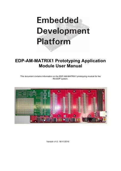 Electrocomponents plc EDP-AM-MATRIX1 Prototyping Application Module User Manual - cover page