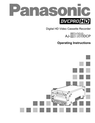 Panasonic AJHD130DC Manual - cover page