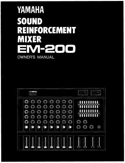 Yamaha EM-200 PA Mixer Owner's Manual - cover page