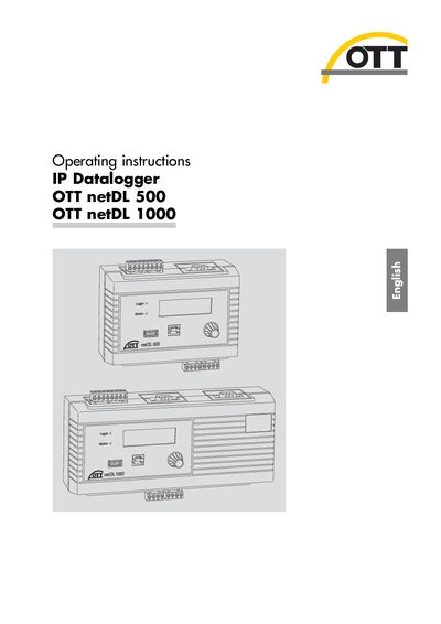 OTT netDL 500/1000 Datalogger Operating Instructions - cover page