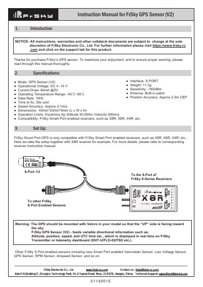 FrSky GPS Sensor V2 User Manual