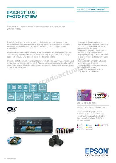 Epson PX710W All-in-One Printer User Manual - cover page