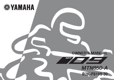 Yamaha MTN850-A Owner's Manual - cover page