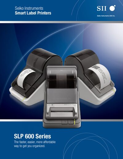 Seiko Instruments SLP 600 Series Smart Label Printer Product Leaflet - cover page