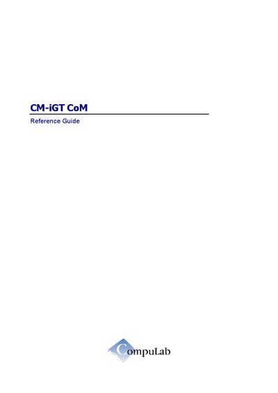 CompuLab CM-iGT Reference Guide - cover page