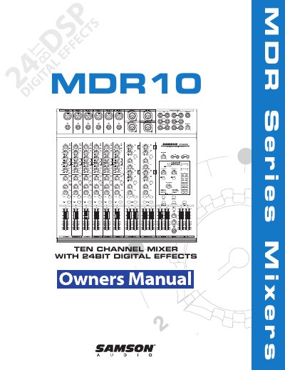 Samson MDR10 10-Channel Mixer User Manual - cover page