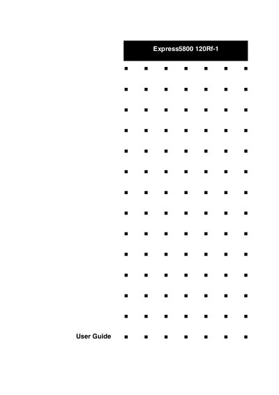 NEC Express5800 120Rf-1 Server User Guide - cover page