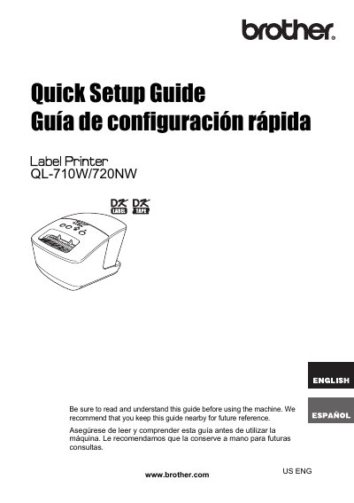 Brother QL-710W/720NW Label Printer Quick User Manual - cover page