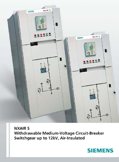 Siemens NXAIR S Withdrawable Medium-Voltage Circuit-Breaker Product Leaflet - cover page