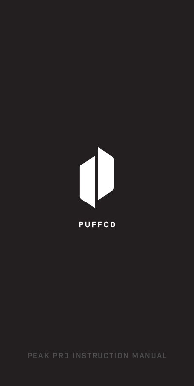 Puffco Peak Pro Instruction Manual - cover page